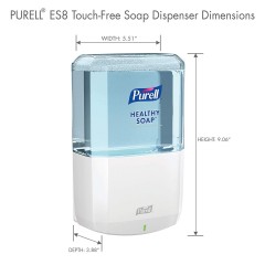 PURELL ES8 Touch-Free White Hand Soap Dispenser ONLY ( Sanitizer refill is ES8 1200ML Sold Separately )