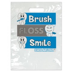 Sherman Dental EMOLARCON BRUSH FLOSS SMILE TWO COLOR BAG - LARGE 9" x 13"