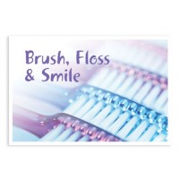 Sherman Dental BRUSH FLOSS SMILE PURPLE POSTCARD