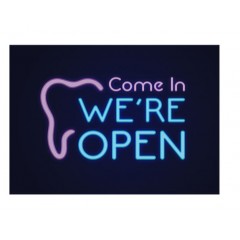 Sherman Dental WE'RE OPEN NEON SIGN POSTCARD