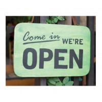 Sherman Dental GREEN WE'RE OPEN SIGN POSTCARD