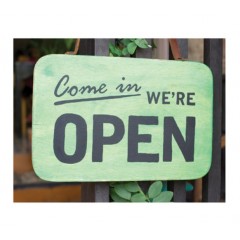 Sherman Dental GREEN WE'RE OPEN SIGN POSTCARD