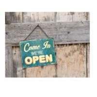 Sherman Dental WE'RE OPEN SIGN ON FENCE POSTCARD