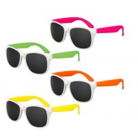 Sherman Dental KIDS WHITE FRAME WITH NEON ARMS CLASSIC SUNGLASSES - UV400