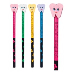 Sherman Dental 6.5" SMILE TOOTH PENCIL/ERASER