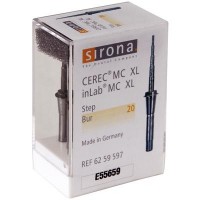 Sirona CEREC® All-In-One Milling Instruments for inLab® MC XL, Practice Lab MC XL, MC, MCX, and MC XL – Step Bur, 20 mm, 6/Pkg