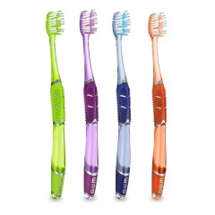 SUNSTAR GUM ADULT TOOTHBRUSH - Technique Toothbrush , Deep Clean , Soft Bristles , Compact Head , Assorted Colors: Green , Blue , Purple