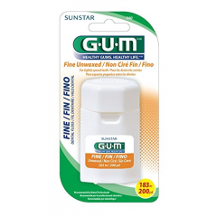 SUNSTAR GUM® DENTAL FLOSS   STARTER SIZE Fine Floss, Refillable Dispenser, Unwaxed, 200 yds.