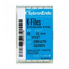 SybronEndo K-Files 6/Box. Stainless Steel ( # 20 , 25 mm )