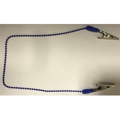 TMG Bib Clip ( Bib Holder / Napkin Holder )  chain-type 14"  Blue / Blue Chain