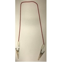 TMG Bib Clip ( Bib Holder / Napkin Holder )  chain-type 14"  White / Red Chain