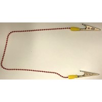 TMG Bib Clip ( Bib Holder / Napkin Holder )  chain-type 14"  Yellow / Red Chain