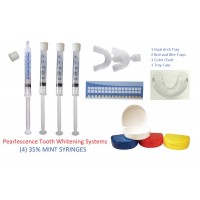 Pearlescence Teeth Whitening System 35% Mint Carbamide Peroxide 4 Syringe Kit with Trays and Case