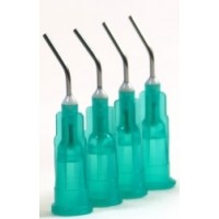 TM Global Pre-Bent Dispensing Tips Green, ( Pre bent Sealant & Composites tips ) 21GA 100/bag