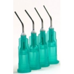 TM Global Pre-Bent Dispensing Tips Green, ( Pre bent Sealant & Composites tips ) 21GA 100/bag