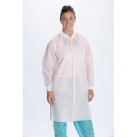 ValuMax 3660LPS Extra-Safe, Knee Length Lab Coat, Light Pink, S, Pack of 10