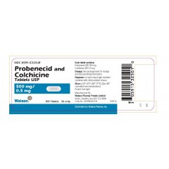 Watson Probenecid and Colchicine Tablets USP 500mg/0.5mg,100 Tablets